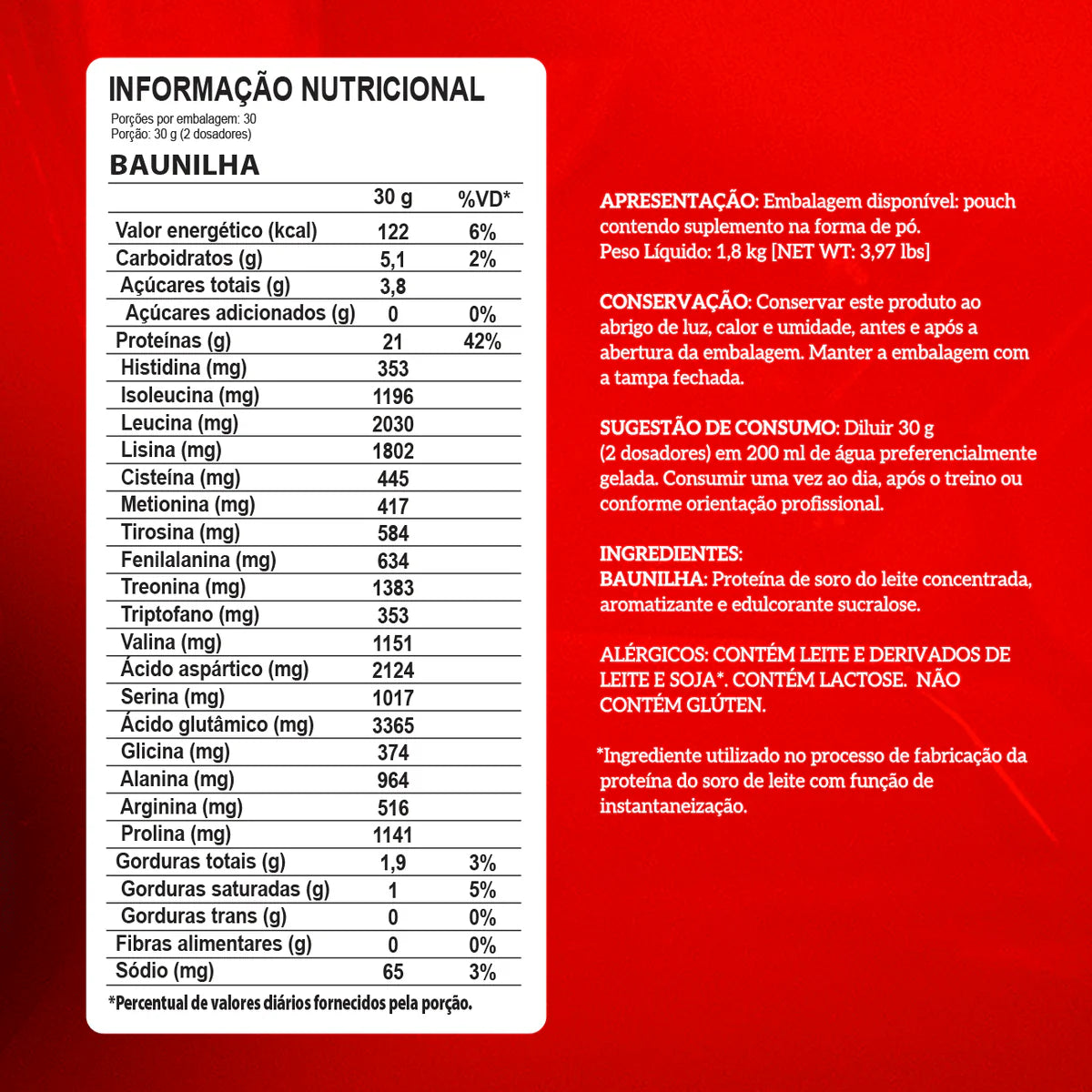 Whey 100% 1,8kg - Integralmedica